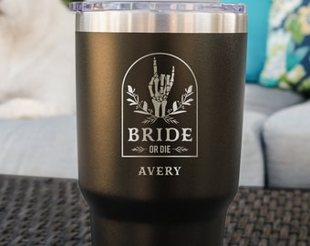 Personalized 'Til Death Do Us Party Tumblers, Bachelorette Cups for Bride and Bridesmaids, Custom Bridal Party Gifts, Design: WG9