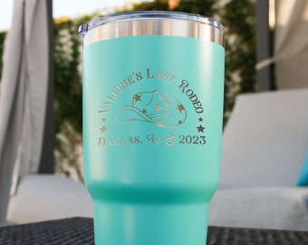 Personalized Bachelorette Party Tumbler, 30oz Engraved Tumbler for Bridesmaids, Last Rodeo Themed Bachelorette, Design: WG8
