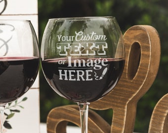 Custom Wine Glasses - Wedding Favors, Design Your Own, Personalized Wine Glasses, Unique Gifts for Couples, Design: CUSTOM