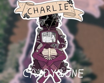 Adhesivo brillante Candyzone TT OC Charlie TV-Head Person (alrededor de 3 x 2 pulg.)