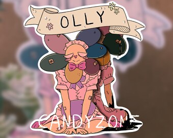 Adhesivo brillante Candyzone TT OC Olly Flower Guy (alrededor de 3 x 2 pulg.)