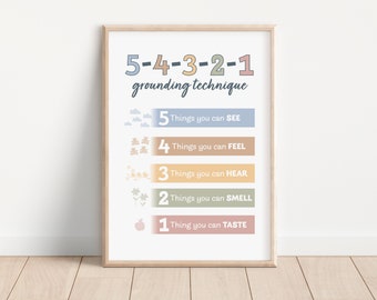 Beruhigende Ecke Poster Klassenzimmer Calm Down Decor Social Emotional Wall Art Gefühle Chart Boho Klassenzimmer Dekoration Erdungstechniken