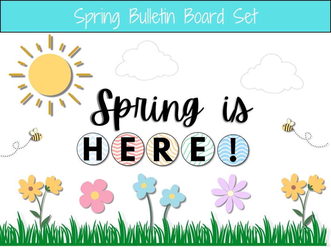 Spring Bulletin Board Set Spring Classroom Decorations Bulletin Board ...