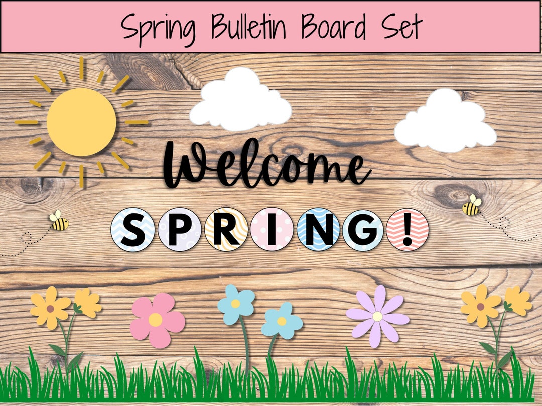 Spring Bulletin Board Set Spring Classroom Decorations Etsy