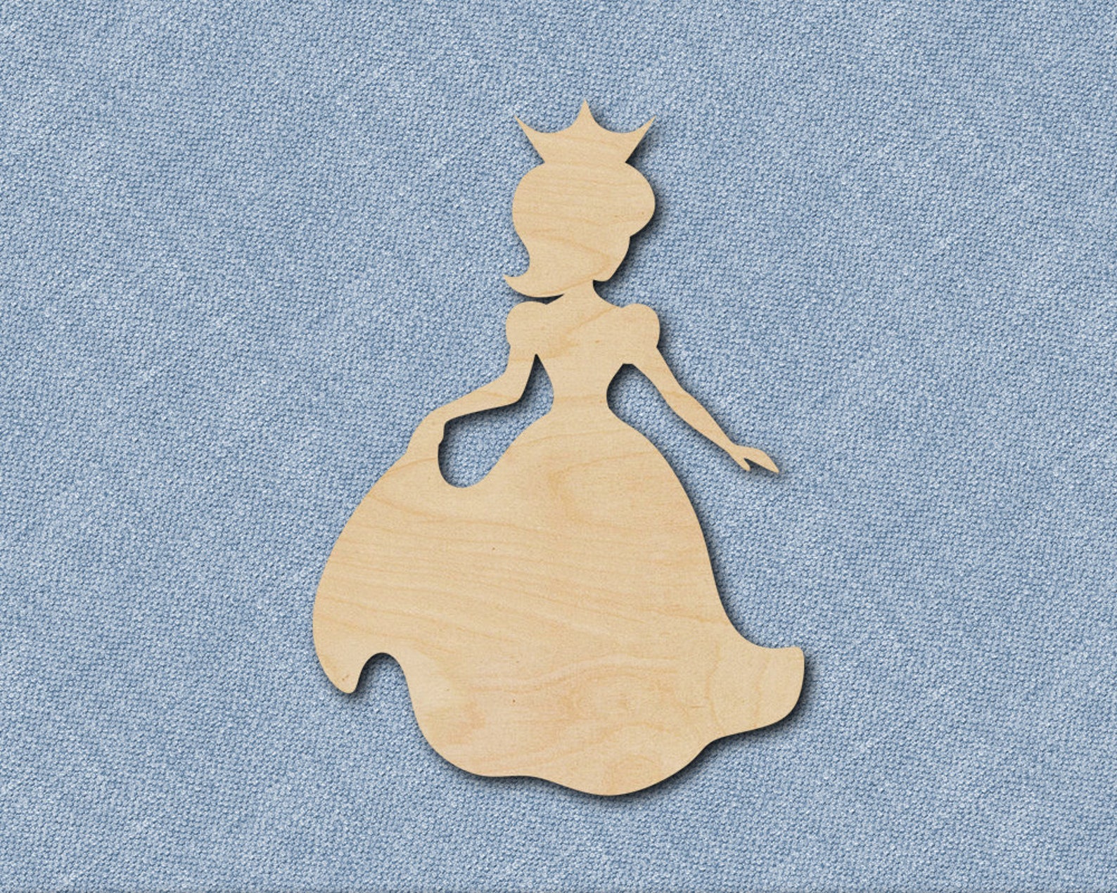 Wood Princess Cutout Wood Princess Shape Laser Cut Princess Etsy