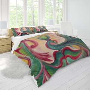Colorful Duvet Cover, Cotton Duvet Cover, Abstract Bedding