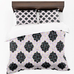 Duvet Cover, 100 Cotton Bedroom black and white abstract comforter cover, home and living