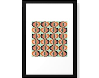 Geometric Wall Art Print: Mid-Century Modern Framed Poster