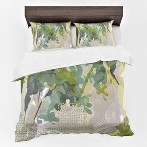 100 percent Cotton Duvet Cover, King, Queen, Twin Floral Abstract Duvet Cover for Bedroom