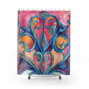 Shower Curtain, Bathroom Curtain image 1