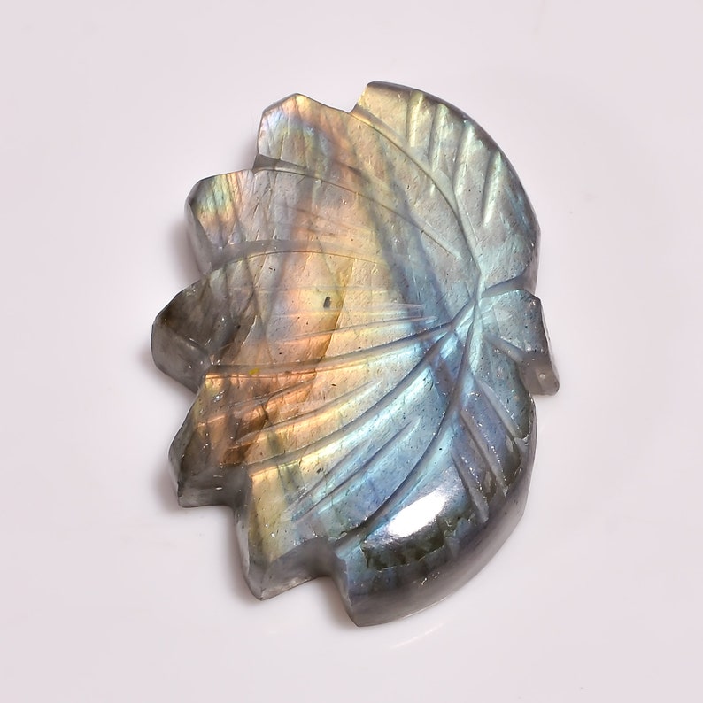 Ct 100/% Natural Chatoyant Labradorite Lotus Flower Shape Carved Loose Gemstone 60 For Making Jewelry 26X37X8mm PA-88 Immaculate AAA