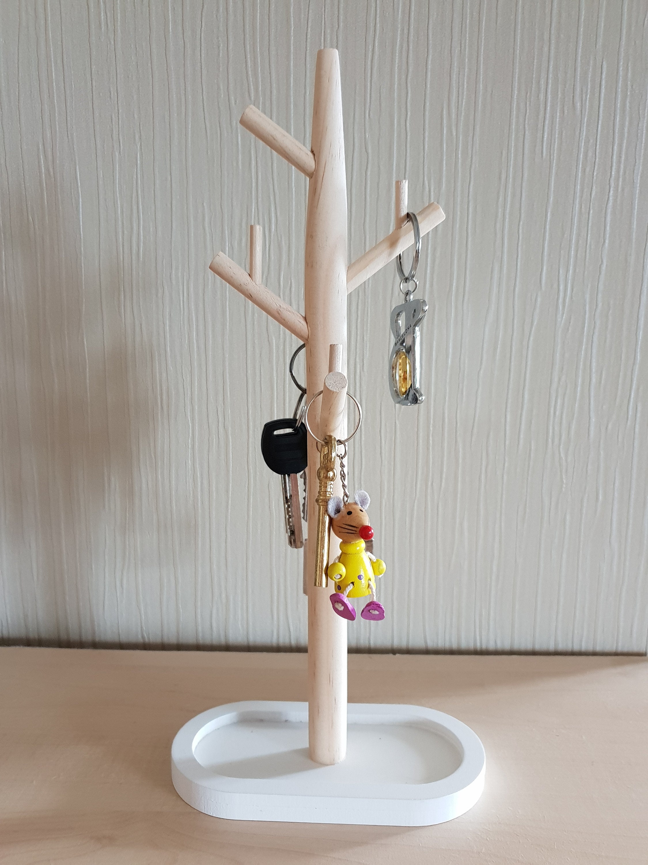 Wooden table key holder Decorative key hook rack Celebration Etsy