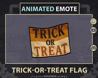 Trick-or-Treat Flag Animated Emote – Halloween Twitch Emote for Streamers | Spooky GIF for Twitch, Discord & YouTube