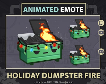 Animated Holiday Dumpster Fire Emote: Twitch, Discord, YouTube (GIF)