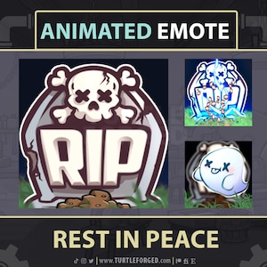ANIMATED RIP Emote - Twitch Discord YouTube! // Spooky Halloween Tombstone Animated Ghost GIF | Cute  Chibi Kawaii Streamer Emoji Graphics