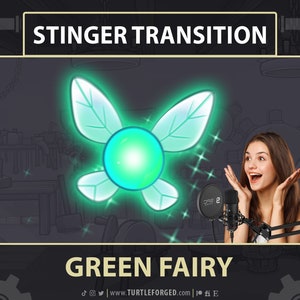 Green Fairy Stream Stinger Transition / Cute Magical Green Fairy Pixie Fay Faerie Sprite / Animated Twitch Stream Scene Stinger Transition