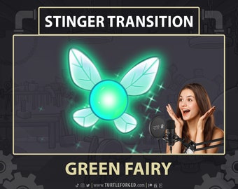 Green Fairy Stream Stinger Transition / Cute Magical Green Fairy Pixie Fay Faerie Sprite / Animated Twitch Stream Scene Stinger Transition