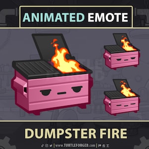 ANIMATED Pink Dumpster Fire Emote - Twitch Discord YouTube! // Garbage Trash Fire Animated GIF | Cute Chibi Kawaii Streamer Emoji Graphics
