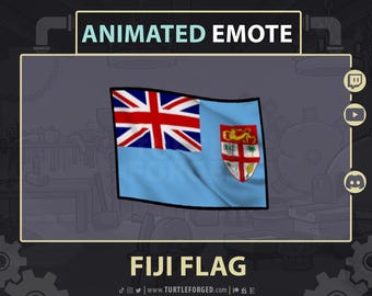 Animated Fiji Flag Emote: Patriotic Fiji GIF for Twitch, Discord, YouTube