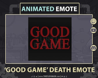 GOOD GAME Animated Emote - Twitch Discord YouTube! // Death Screen Game Over GIF |  Soulsborne Inspired Streamer Emoji