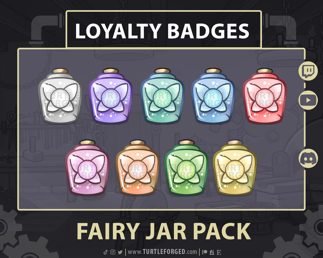 Fairy Jars Subscriber/loyalty/bit Badges Cute Chibi Cartoon Badges