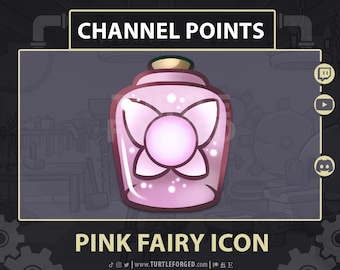 Pink Fairy Jar Twitch Channel Points Badge (Digital Download)