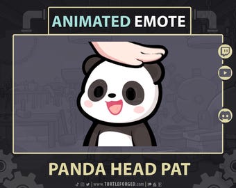 Animated Panda Head Pat Emote: Twitch, Discord, YouTube (GIF & PNG Digital Download