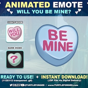 ANIMATED Candy Heart Emote | Will You Be Mine? | Animated Emotes for Twitch, Discord, and YouTube | Instant download & ready for use!