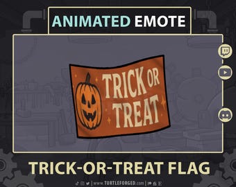 Trick-or-Treat Flag Animated Emote – Halloween Twitch Emote for Streamers | Spooky GIF for Twitch, Discord & YouTube