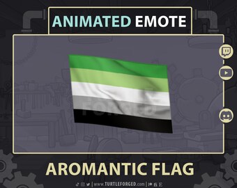 Animated Aromantic Pride Flag Emote: Twitch, Discord, YouTube (GIF Digital Download)