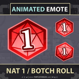 ANIMIERTES Nat 10 / W20 Botch Emote - Twitch Discord YouTube! // Kritisches Versagen Natürlicher Würfelwurf GIF | Tabletop TTRPG Luftschlangen Emoji