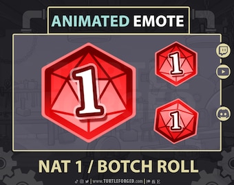 Animated Nat 1 D20 Emote: Critical Failure GIF (Twitch, Discord, YouTube)