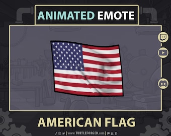 Animated American Flag Emote: USA GIF for Twitch, Discord, YouTube (Digital Download)