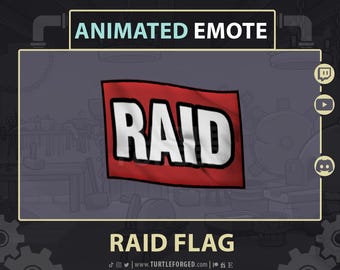 Animated RAID Flag Emote: Twitch/Discord/YouTube (GIF Digital Download)