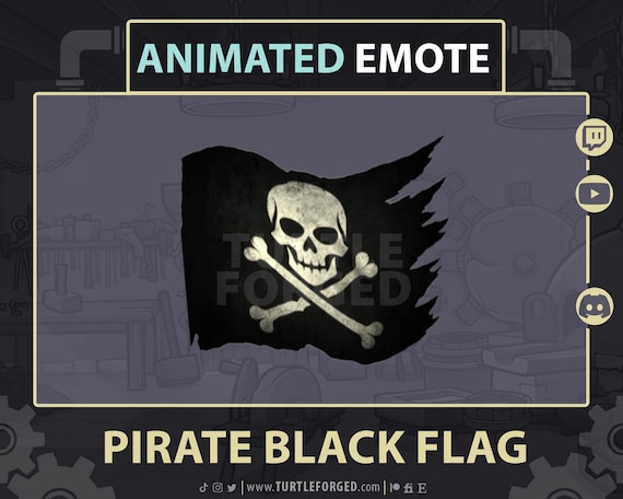 Animated Pirate Black Flag Emote: Twitch, Discord, YouTube (GIF Digital Download)