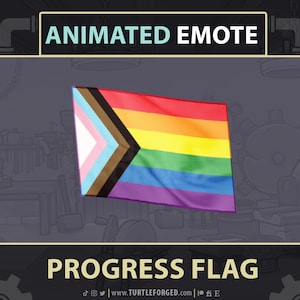 ANIMATED Progress Pride Flag Emote - Twitch Discord YouTube! // Pride Month Animated GIF | LGBTQ+ Gay Pride Streamer Emoji Graphics