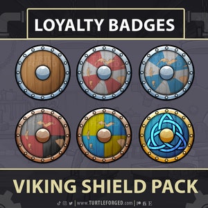 Viking Shields Twitch Loyalty Badges | Instant download & ready for use on Twitch, Discord, YouTube and More!