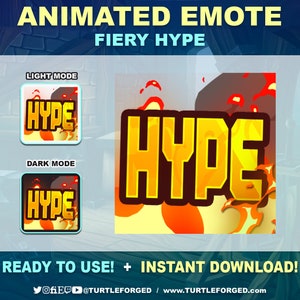 ANIMATED Hype Emote | Fiery Hype Emote | Animated Streamer Emote for Twitch, Discord, and YouTube | Instant download & ready for use!