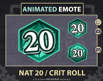 Animated Nat 20 D20 Emote: Twitch, Discord, YouTube (GIF Digital Download)