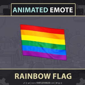 ANIMATED Rainbow Pride Flag Emote - Twitch Discord YouTube! // Pride Month Animated GIF | LGBTQ+ Gay Pride Streamer Emoji Graphics