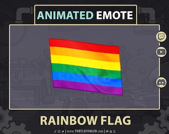 Animated Rainbow Pride Flag Emote: Twitch, Discord, YouTube (GIF Digital Download)