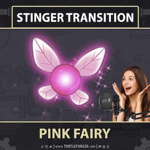 Pink Fairy Stream Stinger Transition / Cute Magical Pink Fairy Pixie Fay Faerie Sprite / Animated Twitch Stream Scene Stinger Transition