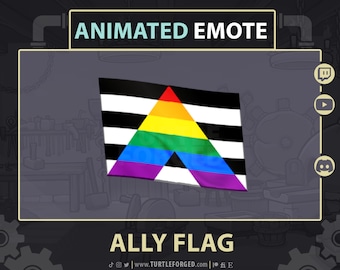 Animated Ally Pride Flag Emote: Twitch, Discord, YouTube (GIF Digital Download)