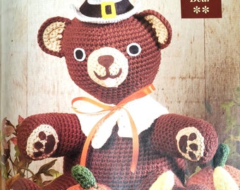 Crochet Pilgrim Bear Pattern Amigurumi Chrochet fall thanksgiving