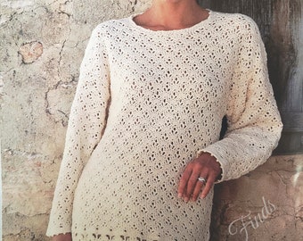 Crochet sweater, tunic, top shirt for women pattern pdf