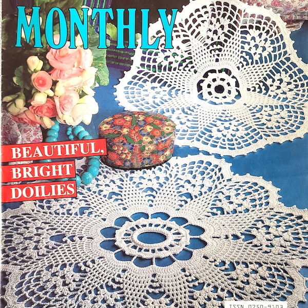 Crochet book featuring table runners pillow cover doilies and swan patterns Crochet Monthly 144 pdf