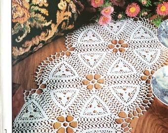 Crochet book featuring table runners doilies pillow cover and home decor patterns Crochet Monthly 179 pdf