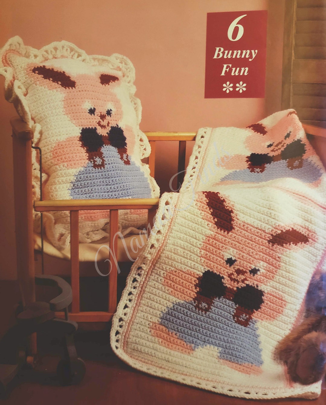 Crochet Easter Bunny Baby Blanket and Pillow Cover Pattern Pdf - Etsy
