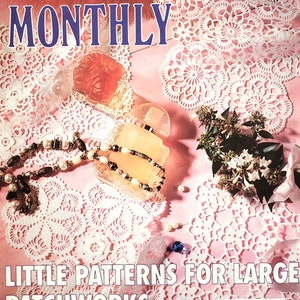 Crochet book featuring curtain window cover table runners doilies and home decor patterns Crochet Monthly 197 pdf
