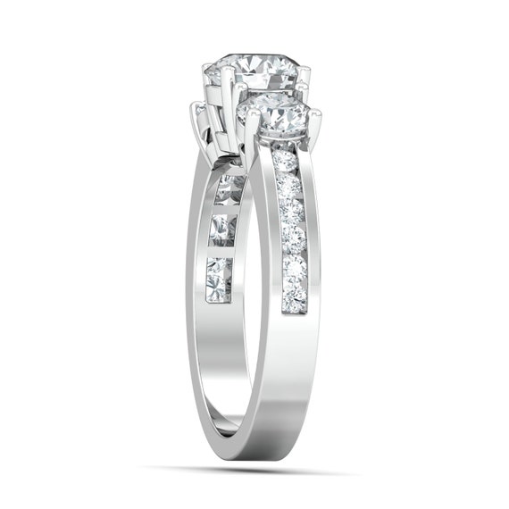 Trinity Solitaire Ring 3 Stone Diamond Ring Anniversary